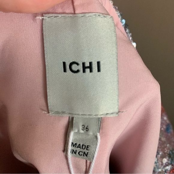 NWT Ichi Mini Sequined Trapeze Dress with Flared Short Sleeved, size 4 - Picture 8 of 10